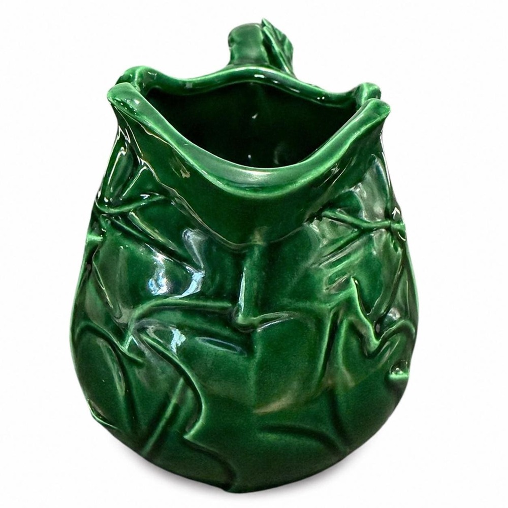 VTG Lefton Holly Berry Creamer Christmas Green Ceramic Japan EUC #4369 - Picture 4 of 10